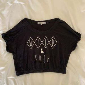 Foreign exchange | black graphic crop top